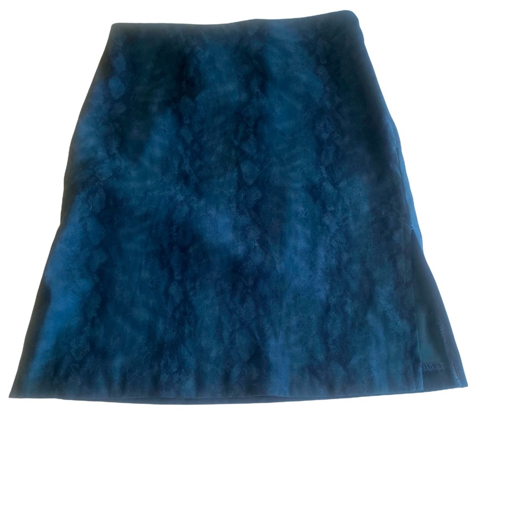 Vintage Rampage Blue Black Snake Print Pencil Micro Mini Skirt